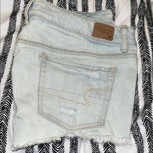 american eagle denim ripped shorts